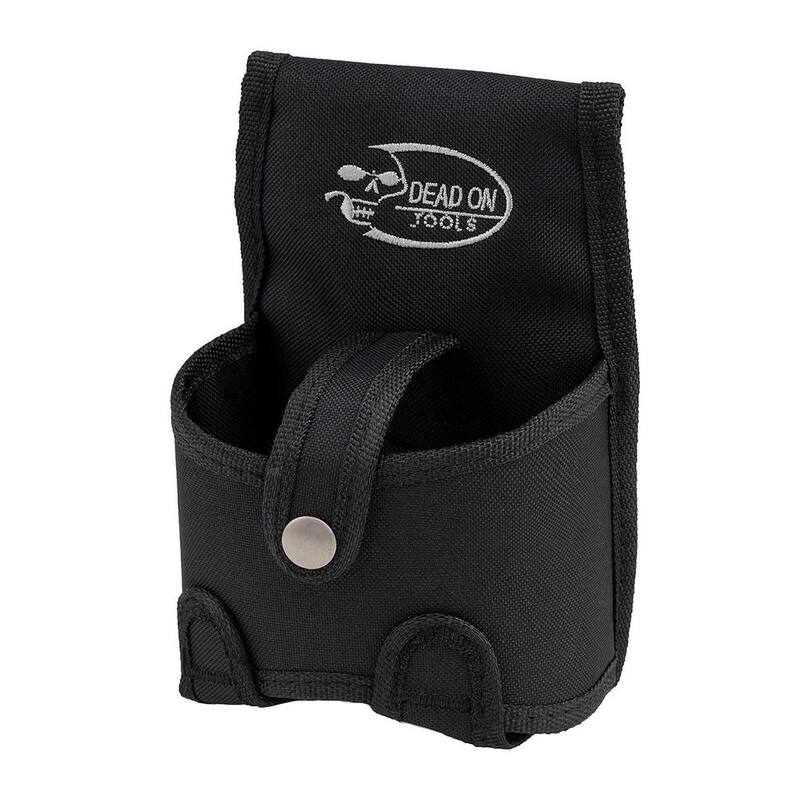 DEAD ON TOOLS Tape Measure Pouch Holder in Black with Dual Fastening System and Locking Strap with Snap - DO-TH