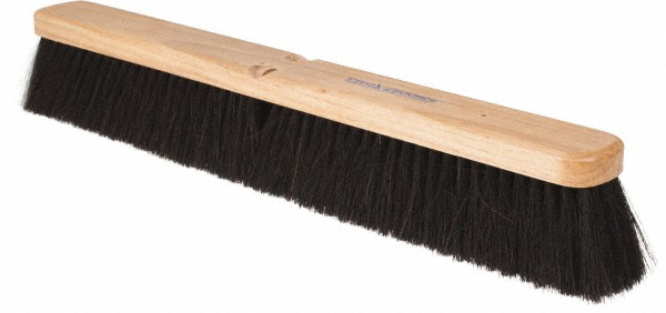 PRO-SOURCE Push Broom: 14" Wide, Horsehair Bristle - SWP14-HOR
