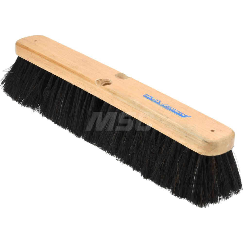 PRO-SOURCE Push Broom: 14" Wide, Horsehair Bristle - SWP14-HOR
