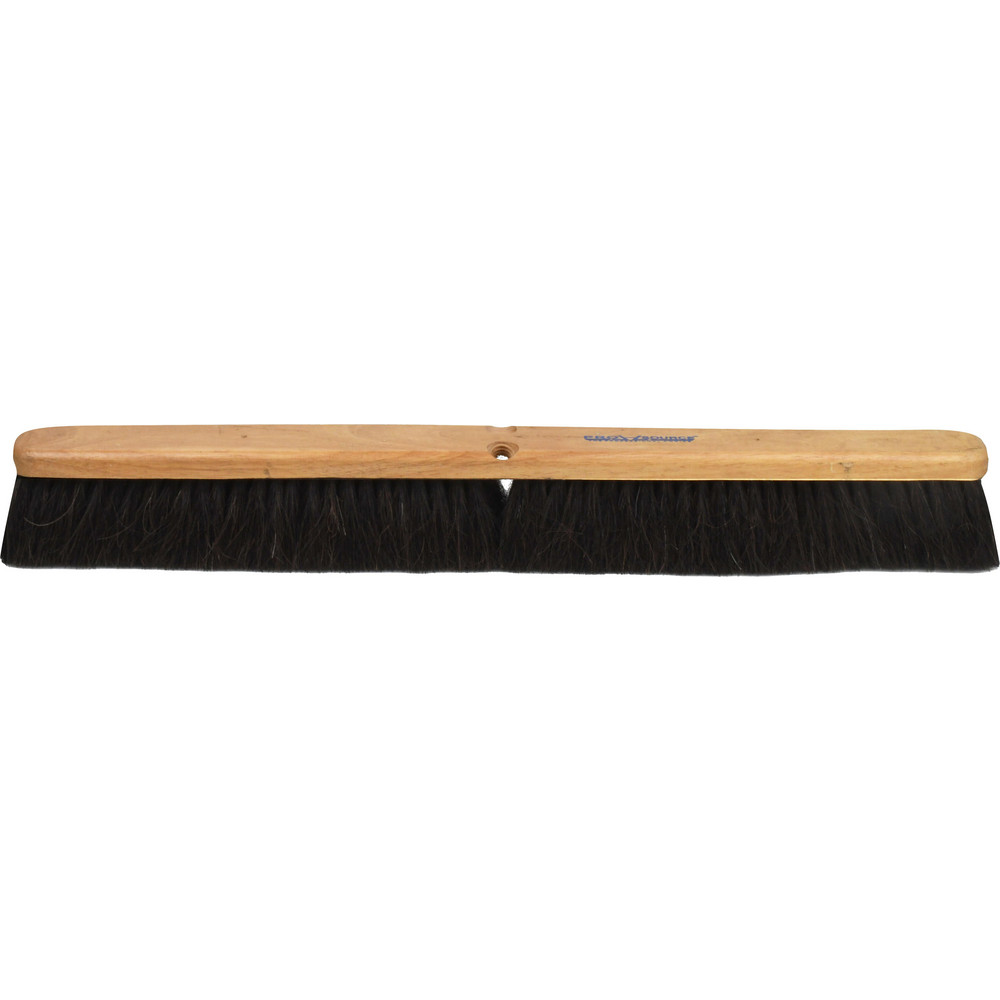 PRO-SOURCE Push Broom: 14" Wide, Horsehair Bristle - SWP14-HOR