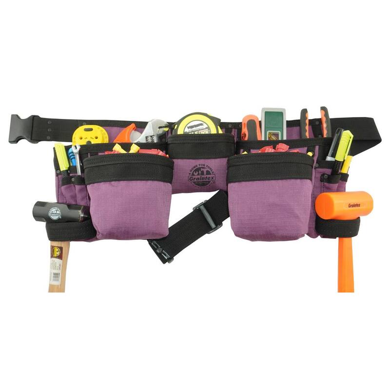 Graintex Purple Canvas 11-Pocket Finisher Tool Apron - CD2158