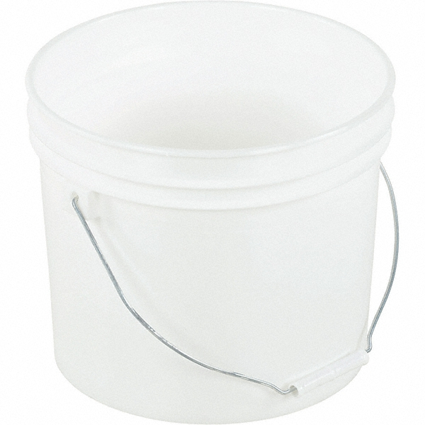 PRO-SOURCE 5 Gal, 14.5669" High,1.8 mm Bucket Thickness, Polypropylene Round White Single Pail - MW-PP-5 GAL