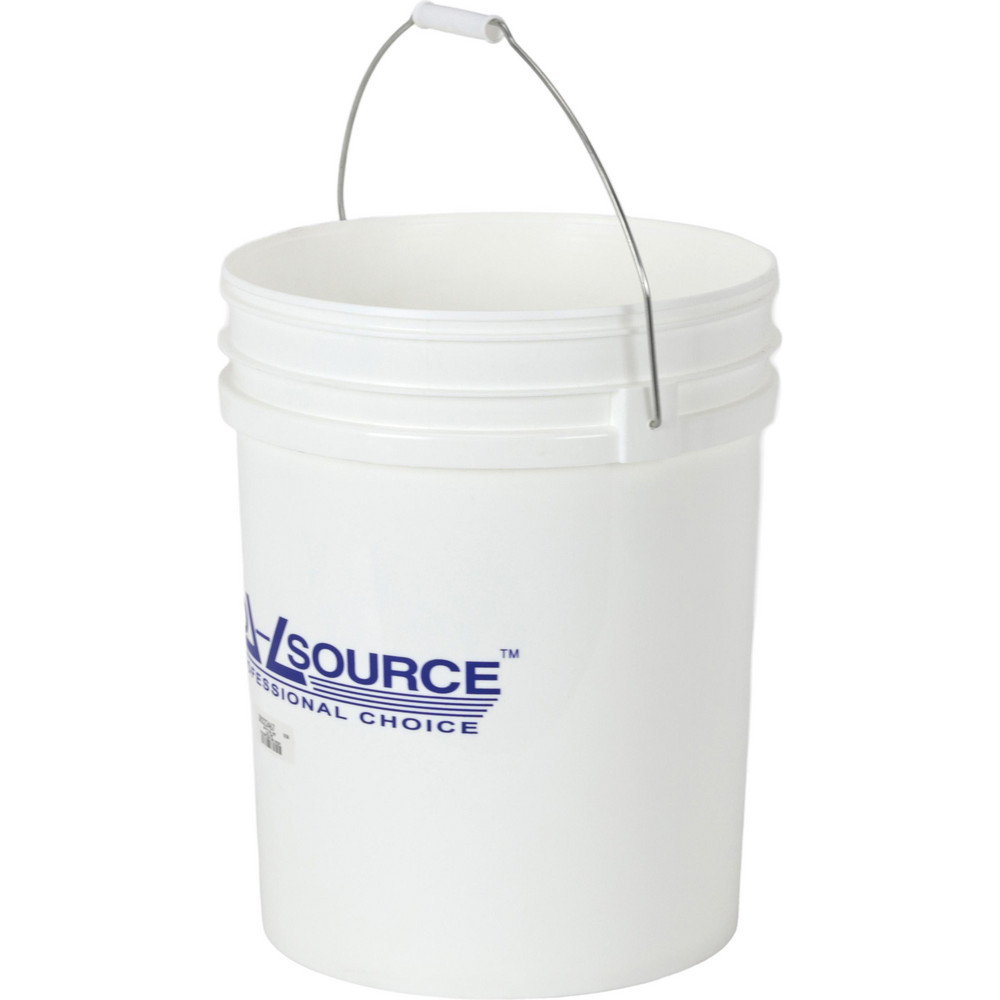 PRO-SOURCE 5 Gal, 14.5669" High,1.8 mm Bucket Thickness, Polypropylene Round White Single Pail - MW-PP-5 GAL