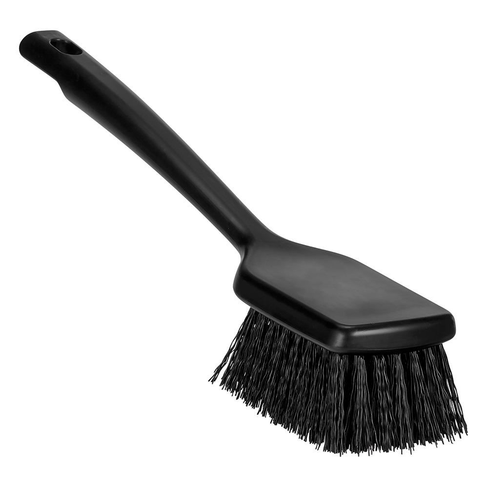 Vikan ColorCore Washing Brush with Short Handle, 11.8" Stiff, Yellow - 410716