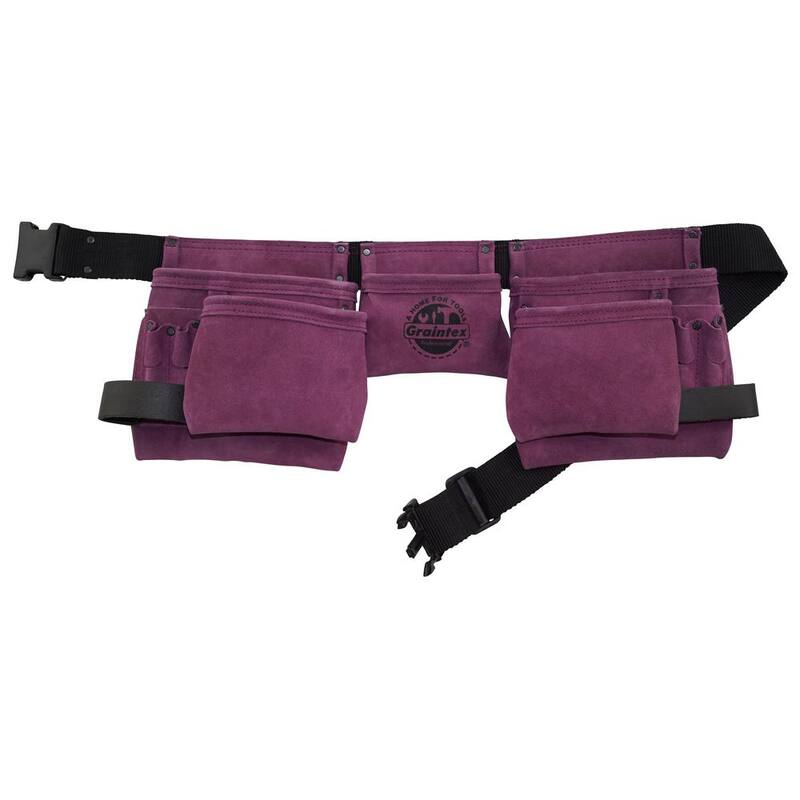 Graintex 11-Pocket Suede Leather Work Apron in Purple - DS2134
