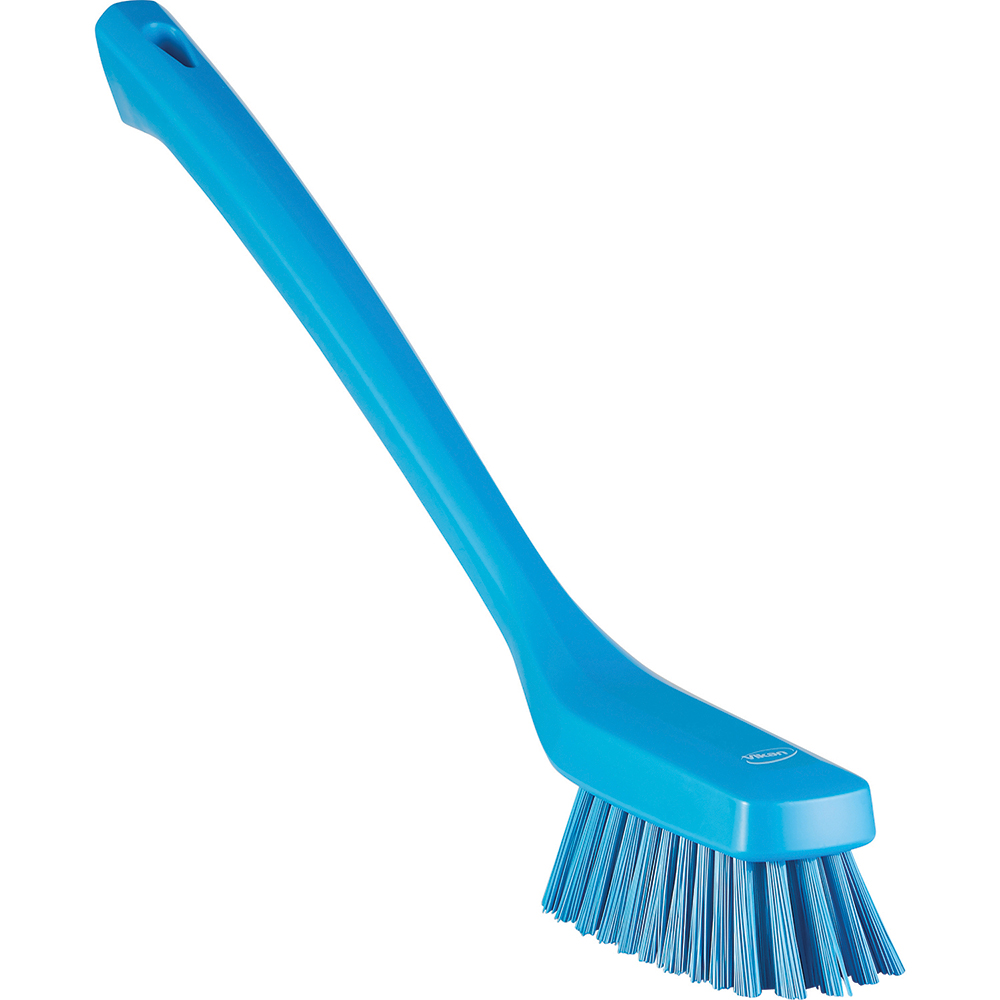 Vikan Narrow Cleaning Brush with Long Handle, 16.5", Stiff, Yellow - 41856