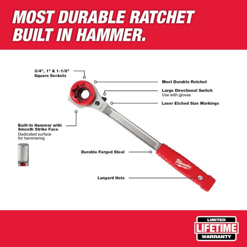 Milwaukee Lineman's Compact Aerial Tool Apron with Lineman's High Leverage Ratcheting Wrench with Smooth Strike Face (2-Piece) - 48-22-8291-48-22-9213