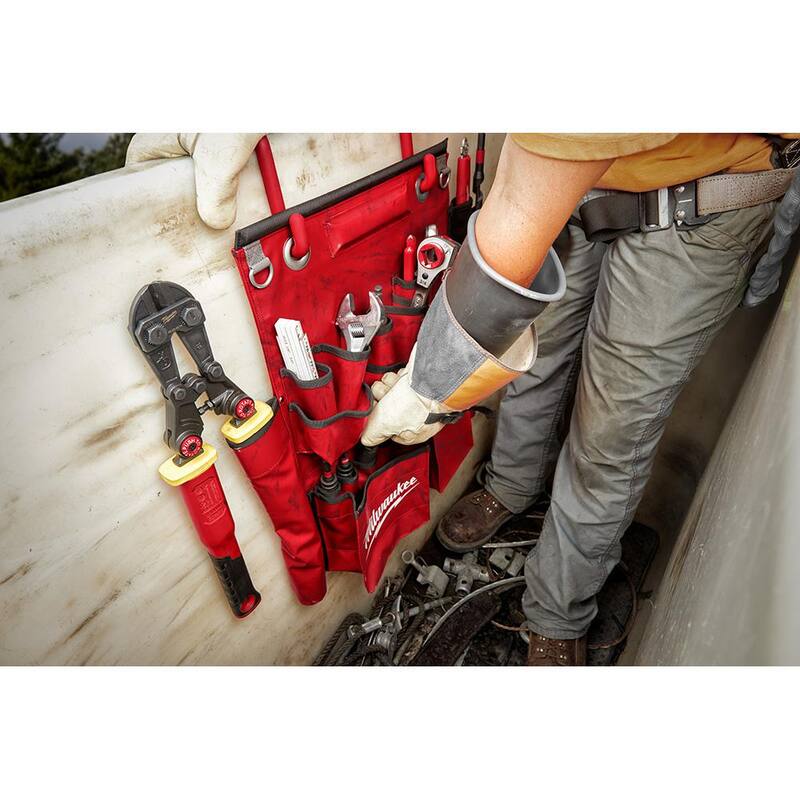 Milwaukee Lineman's Compact Aerial Tool Apron with Lineman's High Leverage Ratcheting Wrench with Smooth Strike Face (2-Piece) - 48-22-8291-48-22-9213