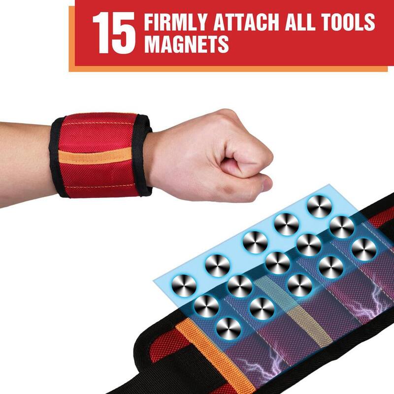 Big Red Magnetic Wristband 1600D Oxford Fabricfor DIY and Professionals - ATRCX15R