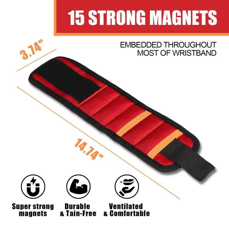 Big Red Magnetic Wristband 1600D Oxford Fabricfor DIY and Professionals - ATRCX15R
