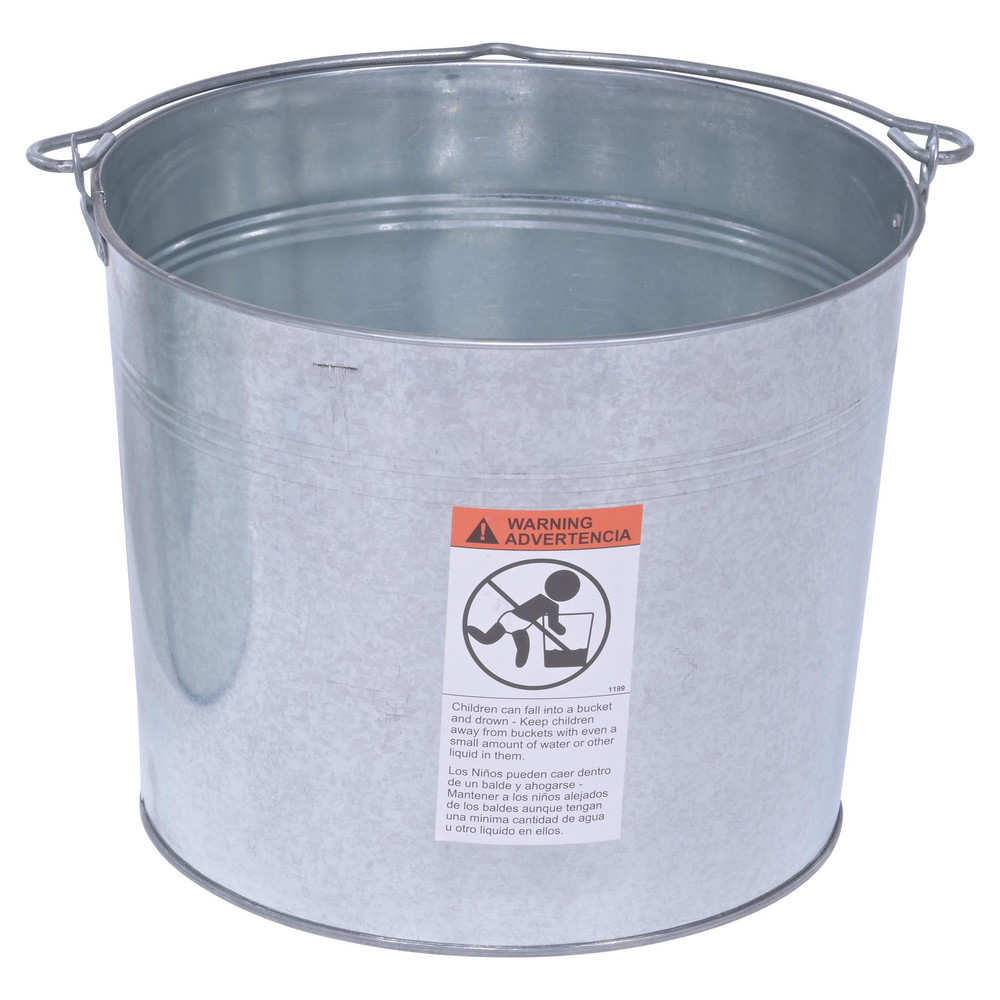 Vestil Buckets & Pails: 5 gal, Galvanized Steel, No Lid, Single Pail - BKT-GAL-500