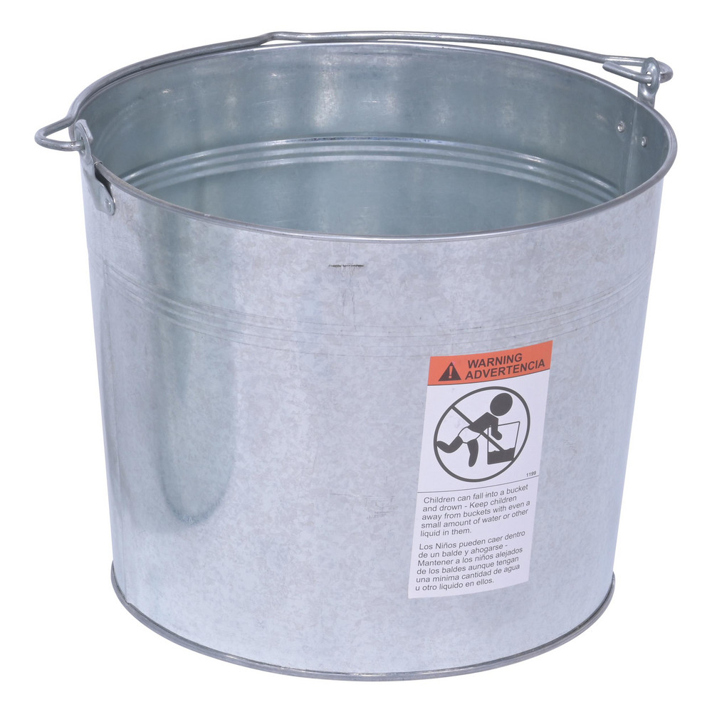 Vestil Buckets & Pails: 5 gal, Galvanized Steel, No Lid, Single Pail - BKT-GAL-500