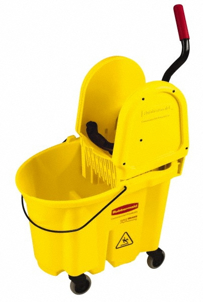 Rubbermaid WaveBrake 35 Qt Side-Press Mop Bucket & Wringer Combo on Wheels, Red - FG758888RED