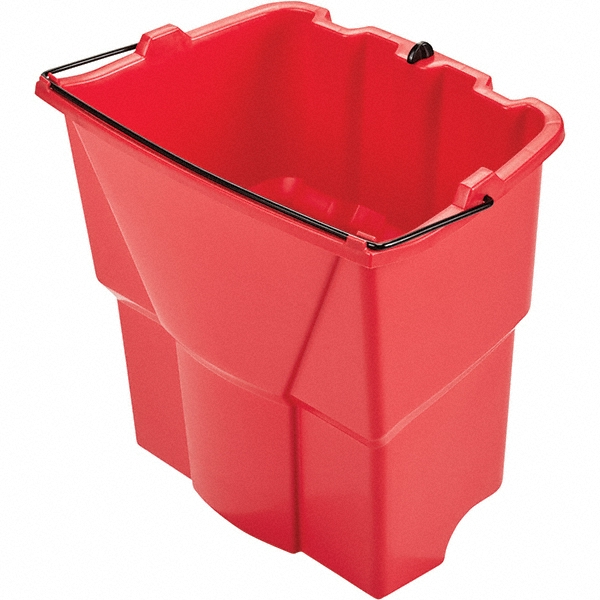 Rubbermaid WaveBrake 35 Qt Side-Press Mop Bucket & Wringer Combo on Wheels, Red - FG758888RED