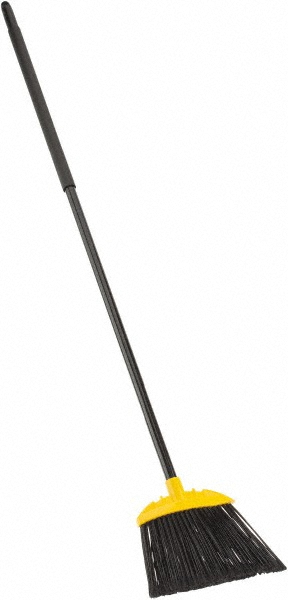 O-Cedar Pack of (12) 10" Wide, Black PET Bristles, 48" Metal Handle, Angled Brooms - 6404