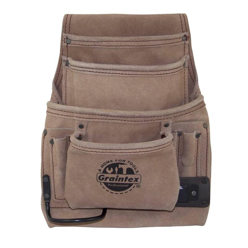 Graintex 10 Pocket Nail and Tool Pouch with Suede leather - SS2180