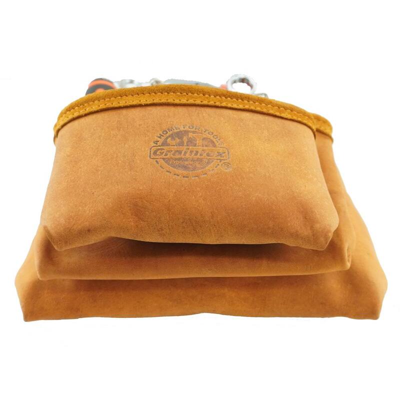 Graintex 5-Pocket Top Grain Oil Tanned Leather Nail and Tool Pouch - OS2234