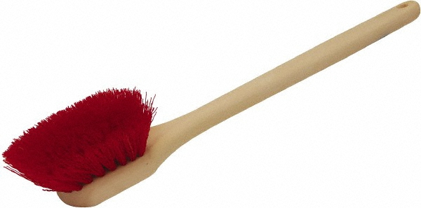 Vikan ColorCore Washing Brush with Long Handle, 19.9" Stiff, Red - 410814