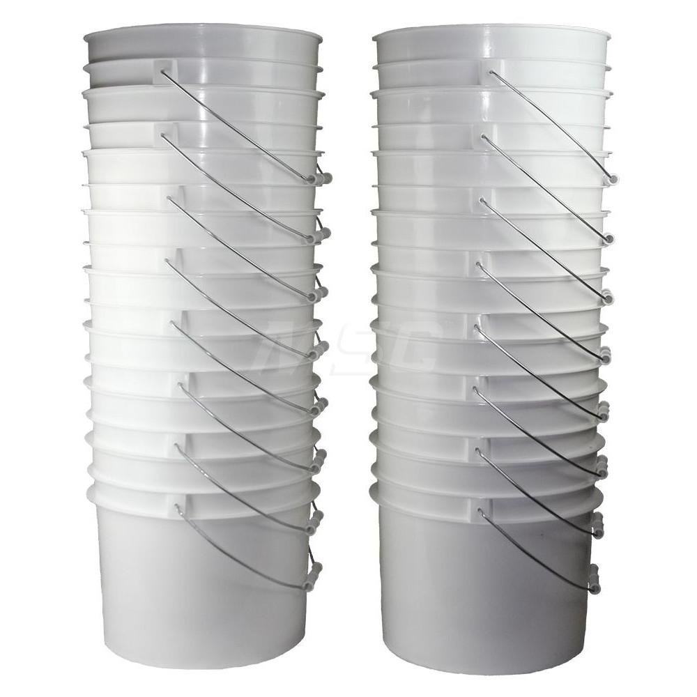 Value Collection Buckets & Pails; Capacity: 3.5 gal (US); Body Material: High-Density Polyethylene; Style: Pail; Shape: Round; Color: White; Handle: Yes; Handle Material: Plastic; Height (mm): 11.11 in; Container Size Compatibility (Gal.): 3.5 gal (US); Height (Decimal Inch): 11.11 in; Style: Pail; Color: White - 35-WHT