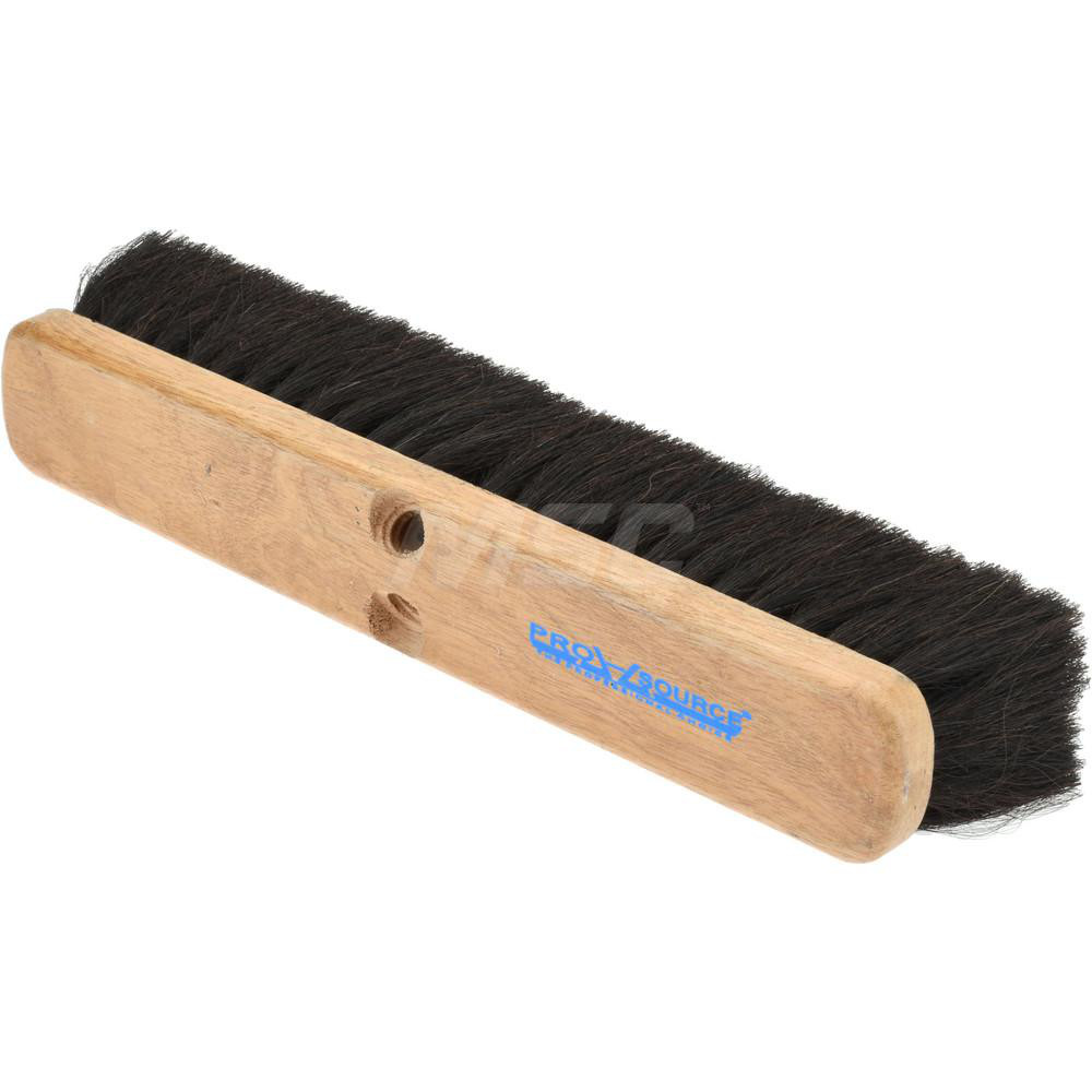 PRO-SOURCE Push Broom: 16" Wide, Horsehair Bristle - SWP16-HOR