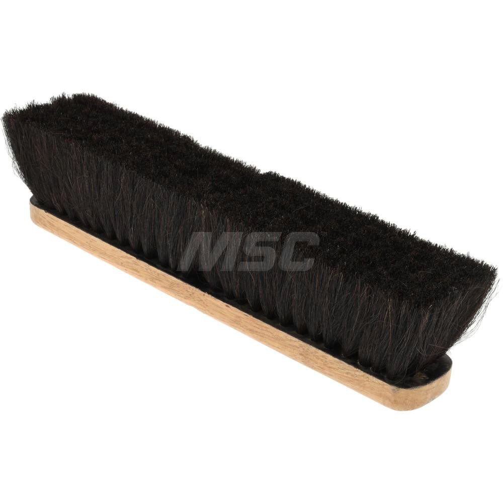 PRO-SOURCE Push Broom: 16" Wide, Horsehair Bristle - SWP16-HOR