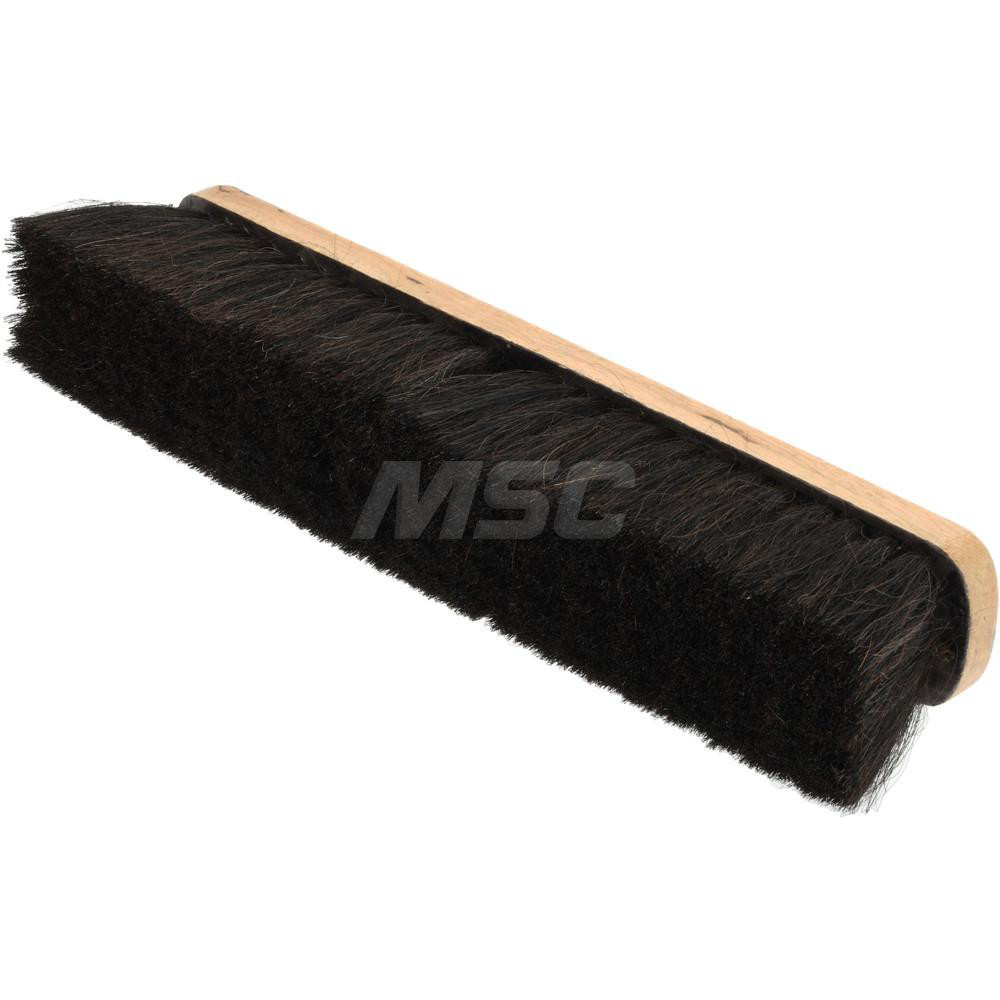 PRO-SOURCE Push Broom: 16" Wide, Horsehair Bristle - SWP16-HOR
