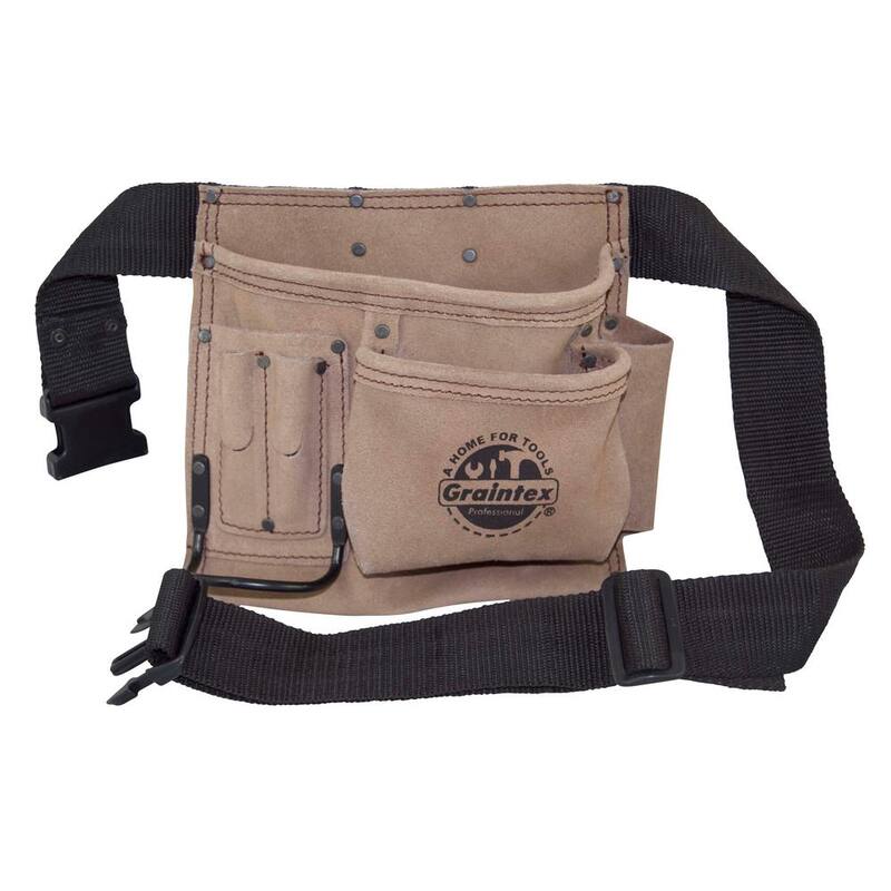 Graintex 5-Pocket Nail and Tool Pouch with Belt Suede leather - SS2179