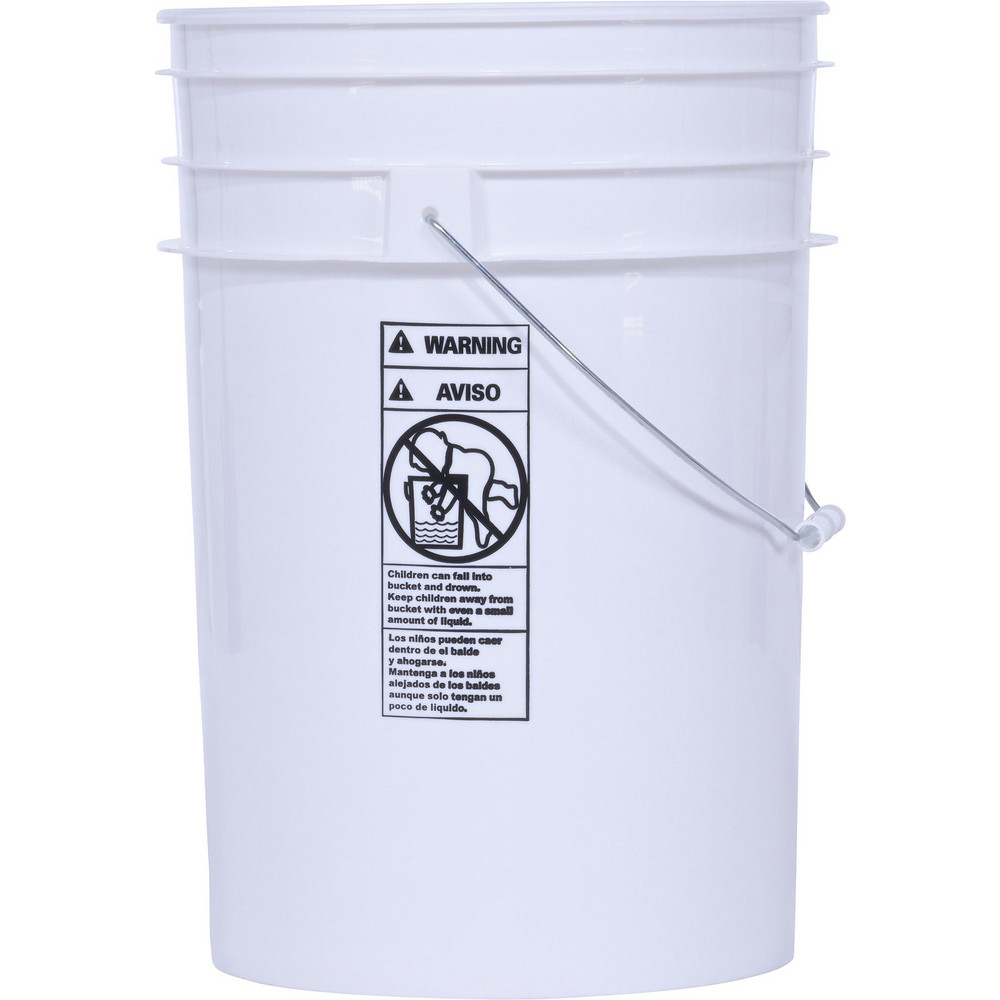 Vestil Buckets & Pails; Capacity: 2 gal (US); Body Material: High-Density Polyethylene; Style: Single Pail; Shape: Round; Color: White; Handle: Yes; Lid: No Lid; For Use With: Storage; Shipping; Handle Material: Steel; Height (mm): 9.25 in; Container Size Compatibility (Gal.): 2 gal (US) - PAIL-2-PWS