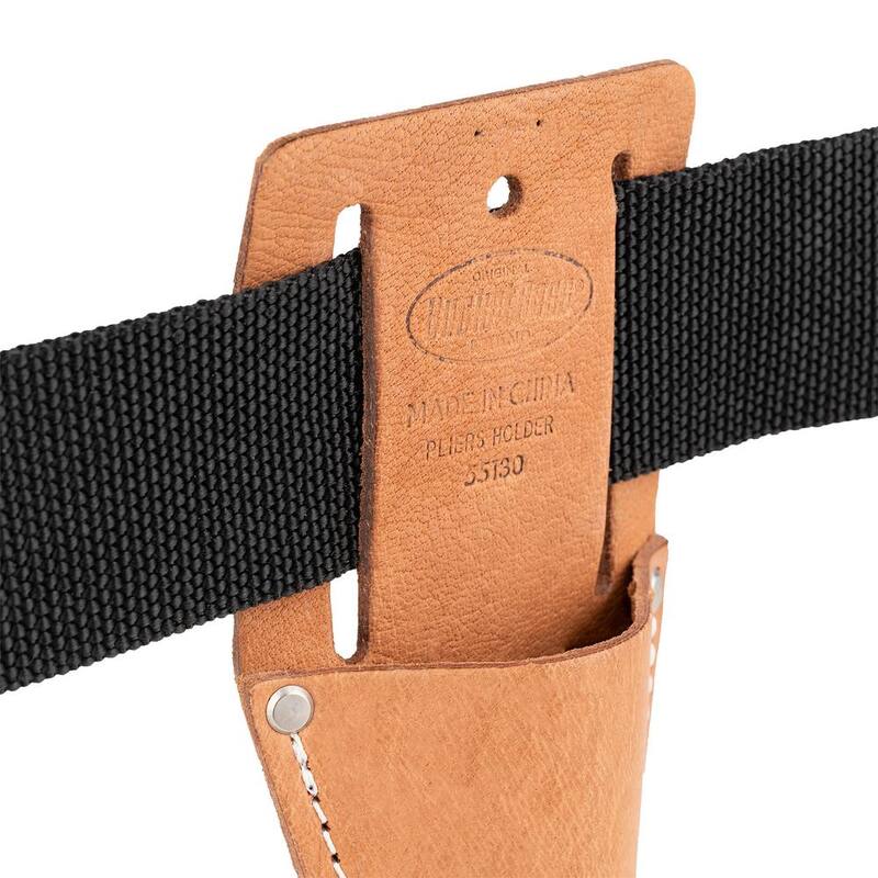 BUCKET BOSS Classic Series Saddle Leather Open End Pliers and Tool Holder for Work Tool Belts - 55130