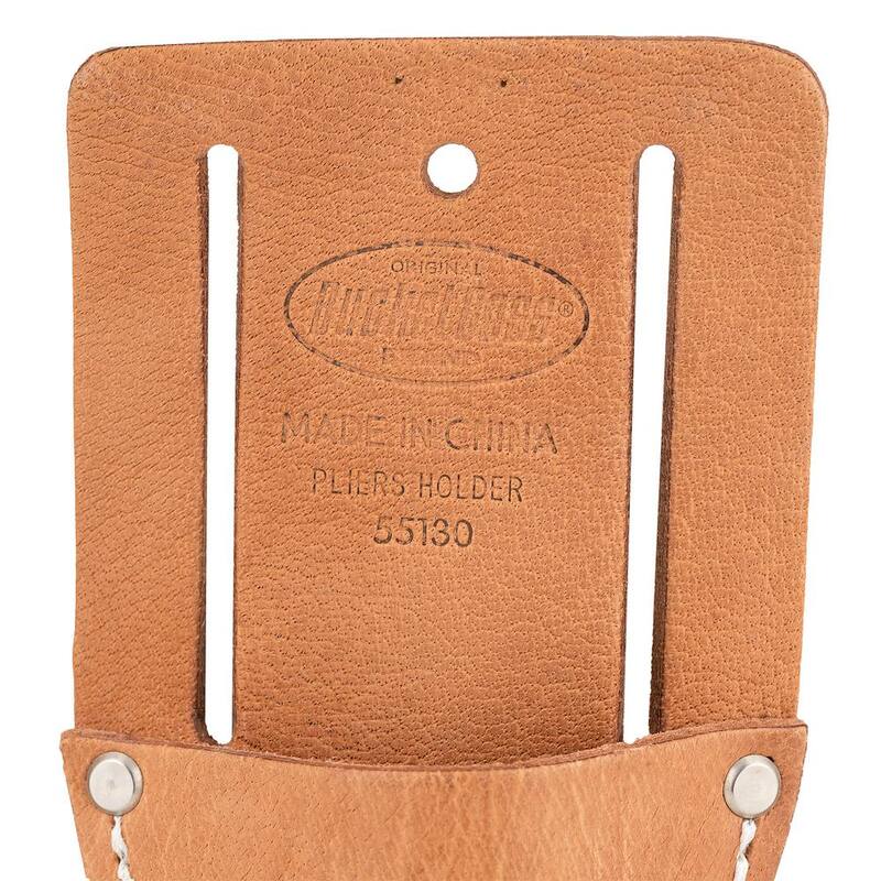 BUCKET BOSS Classic Series Saddle Leather Open End Pliers and Tool Holder for Work Tool Belts - 55130