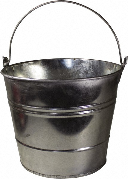 Funnel King 12 Qt, 10" High, Galvanized Steel Round Silver Single Pail - 94490