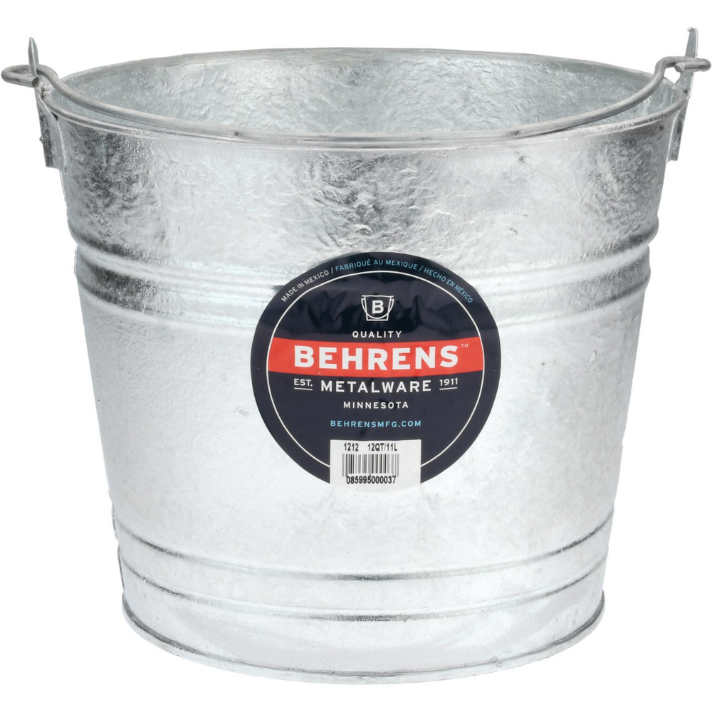 Funnel King 12 Qt, 10" High, Galvanized Steel Round Silver Single Pail - 94490