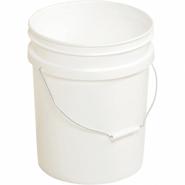 Dynalon Labware 1 6-Piece 2 Gal 9.291" High, High-Density Polyethylene Round White Single Pail - 413035
