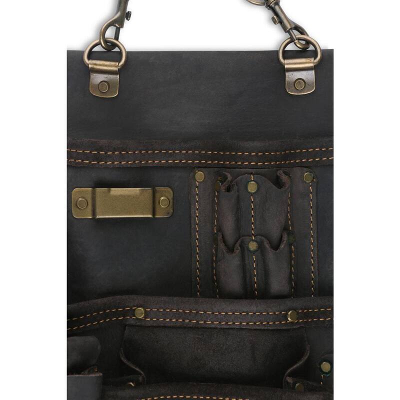 OX TOOLS Pro Oil Tanned 14-Pocket Top Grain Pouch with Air Gun Holder - OX-P263514