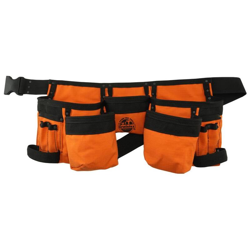 Graintex Orange Canvas 11-Pocket Finisher Tool Apron - CD2150
