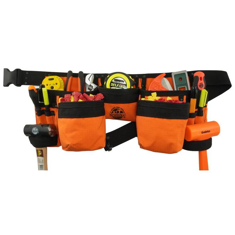 Graintex Orange Canvas 11-Pocket Finisher Tool Apron - CD2150
