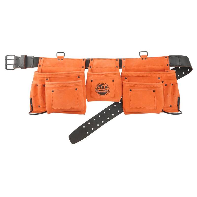 Graintex 11-Pocket Suede Leather Tool Apron in Orange - DS2500