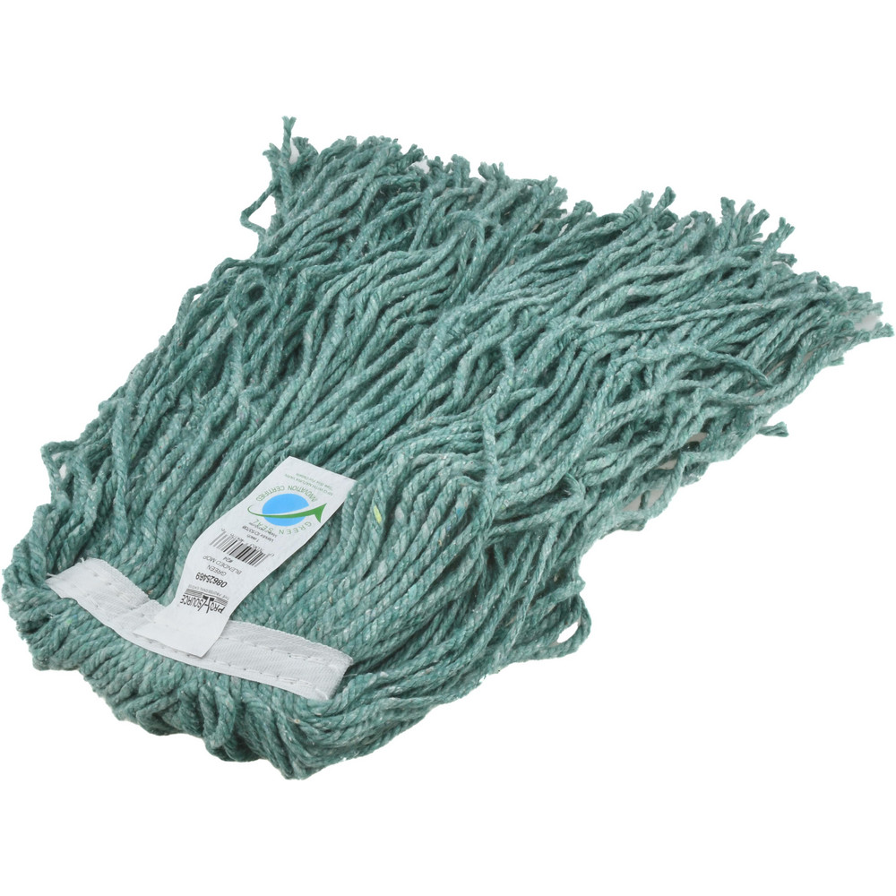 PRO-SOURCE Wet Mop Cut: Clamp Jaw, Large, Green Mop, Blended Fiber - 08625469