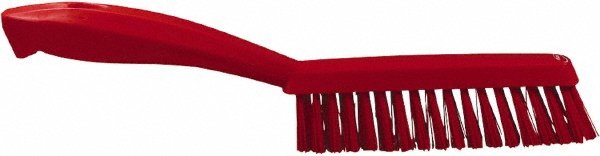 Vikan Narrow Hand Brush with short handle, 11.8", Extra stiff, Red - 41954