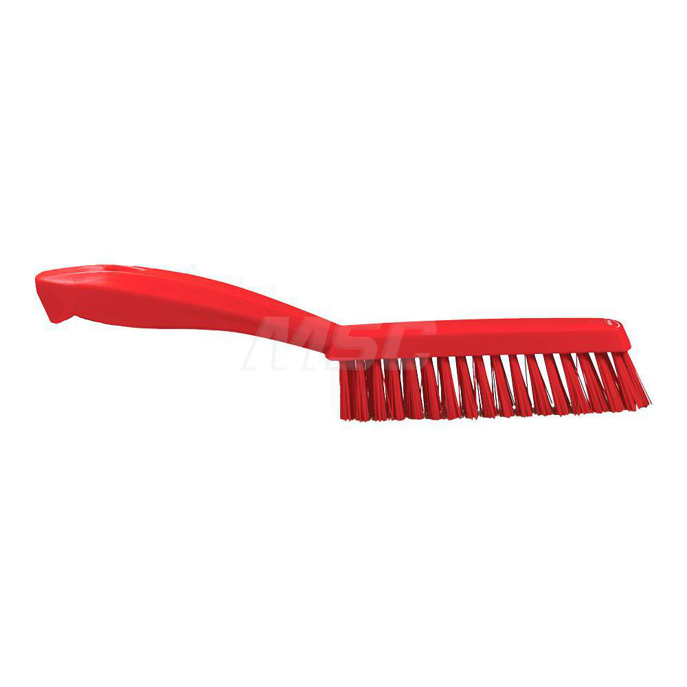 Vikan Narrow Hand Brush with short handle, 11.8", Extra stiff, Red - 41954
