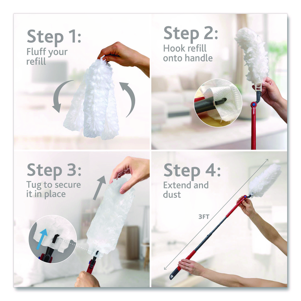 O-Cedar Dust Mop Heads & Pads: Dust Mop Type: Dust Mop Head; Connection Type: Slip-On; Head Material: Synthetic; Head Style: Swivel - FHD172172CT
