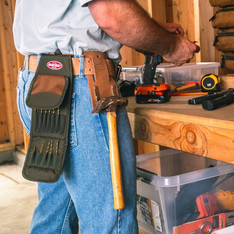 BUCKET BOSS Classic Series Saddle Leather Hammer Holder for Work Tool Belts - 55128