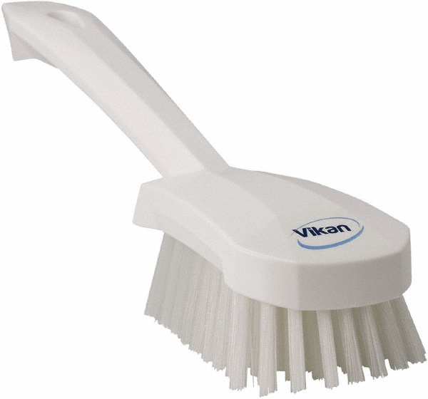 Vikan Washing Brush w/short Handle, 10.6", Stiff, White - 41925