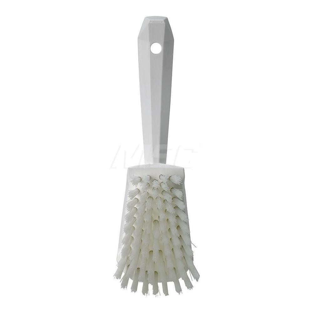 Vikan Washing Brush w/short Handle, 10.6", Stiff, White - 41925