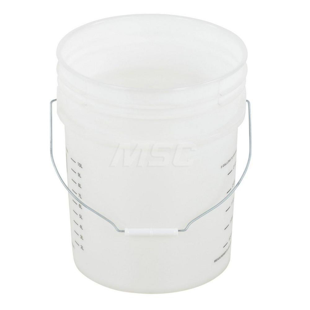 Vestil Buckets & Pails; Capacity: 5 gal (US); Body Material: Plastic; Style: Single Pail; Shape: Round; Color: White; Handle: Yes; Lid: No Lid; For Use With: Storage; Shipping; Handle Material: Steel; Height (mm): 11.9375 in; Container Size Compatibility (Gal.): 5 gal (US) - PAIL-54-PWS
