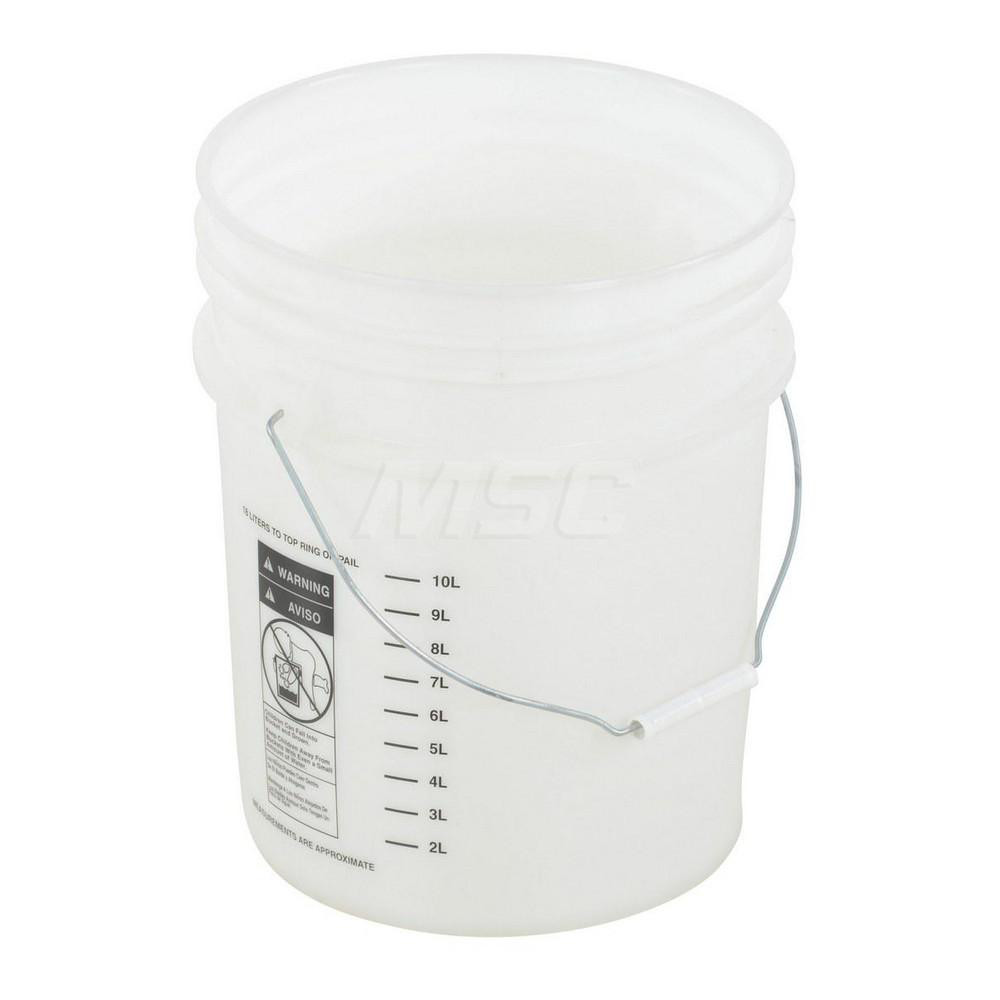 Vestil Buckets & Pails; Capacity: 5 gal (US); Body Material: Plastic; Style: Single Pail; Shape: Round; Color: White; Handle: Yes; Lid: No Lid; For Use With: Storage; Shipping; Handle Material: Steel; Height (mm): 11.9375 in; Container Size Compatibility (Gal.): 5 gal (US) - PAIL-54-PWS