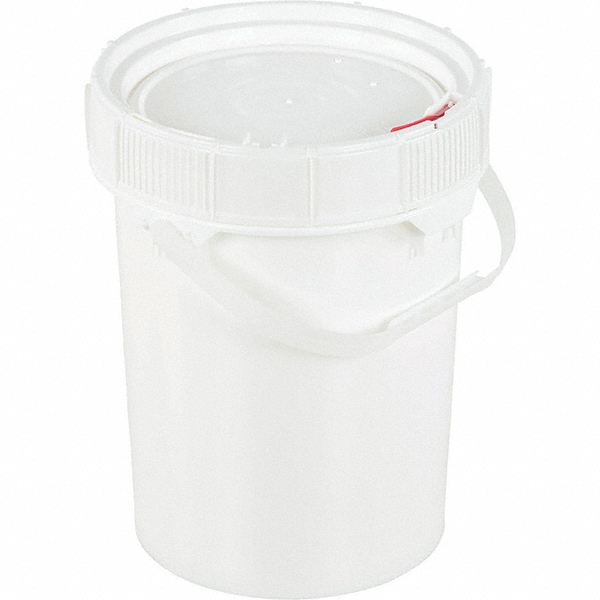Vestil Buckets & Pails; Capacity: 5 gal (US); Body Material: Plastic; Style: Single Pail; Shape: Round; Color: White; Handle: Yes; Lid: No Lid; For Use With: Storage; Shipping; Handle Material: Steel; Height (mm): 11.9375 in; Container Size Compatibility (Gal.): 5 gal (US) - PAIL-54-PWS