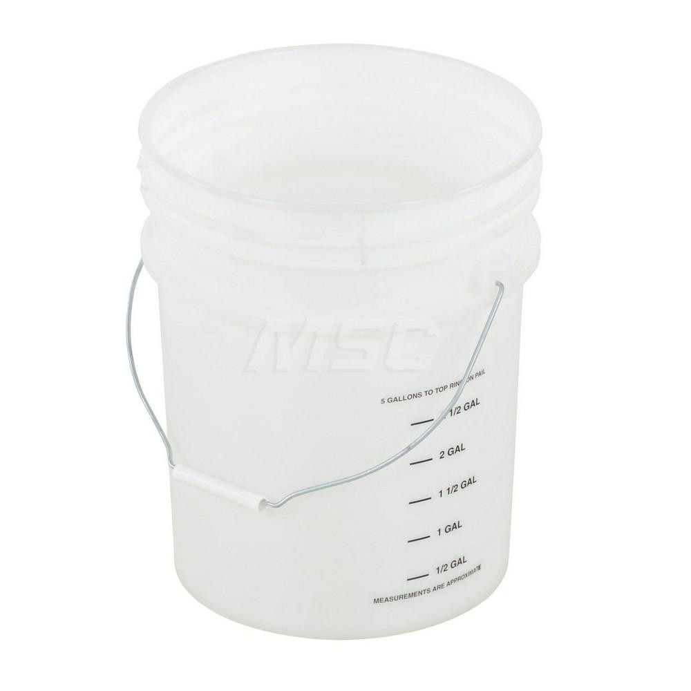 Vestil Buckets & Pails; Capacity: 5 gal (US); Body Material: Plastic; Style: Single Pail; Shape: Round; Color: White; Handle: Yes; Lid: No Lid; For Use With: Storage; Shipping; Handle Material: Steel; Height (mm): 11.9375 in; Container Size Compatibility (Gal.): 5 gal (US) - PAIL-54-PWS