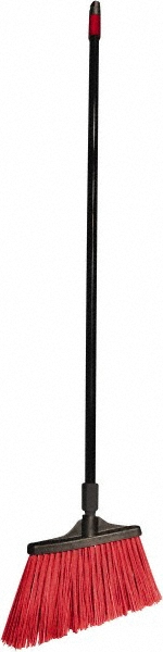 O-Cedar Pack of (6) 12" Wide, Blue Polypropylene Bristles, 48" Metal Handle, Angled Brooms - 6401-6