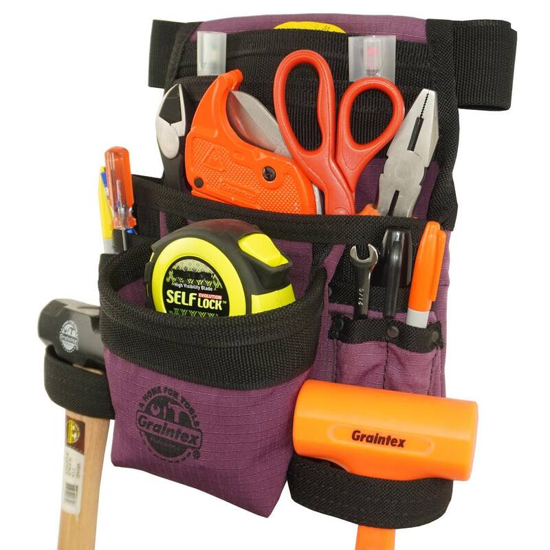 Graintex Purple Canvas 10-Pocket Finisher Tool Pouch with Belt - CS2438
